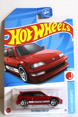 Hot Wheels 2023 HW J-Imports 7/10 '90 Honda Civic EF #96/250 Red - New - Image 1 of 2