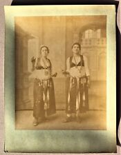 vintage large photo belly dancer girls Egypt ca 1875 foto Zangaki Aegypten