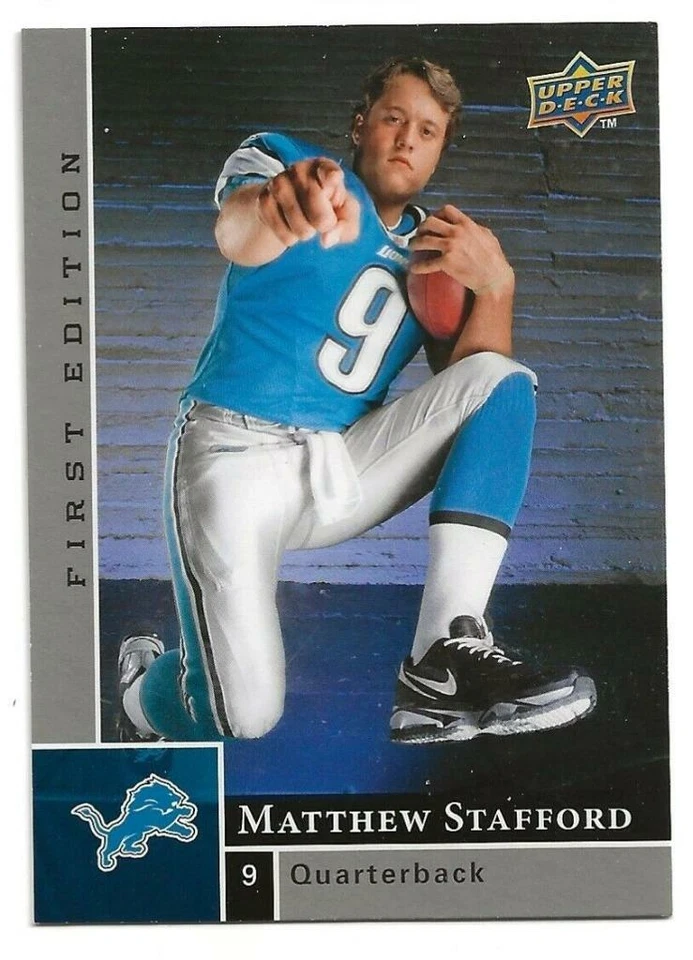 Matthew Stafford 2009 Upper Deck First Edition Silver Rookie Card Rams - Image 1 of 1