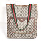 Vintage Gucci Tote Bag Sherry Line Brown PVC 3243198