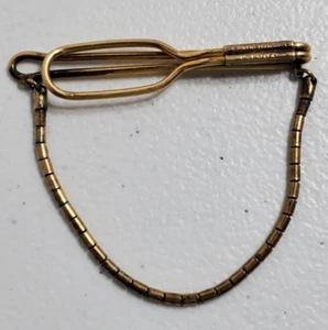 Clip de barra de corbata Forstner vintage con cadena Swag años 30 - Imagen 1 de 4