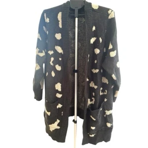 Cardigan aperto Lane Bryant 26/28 stampa animalier accogliente maglia grossa maglione taglie forti - Foto 1 di 6