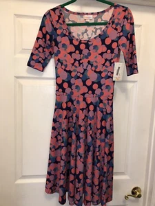 LuLaRoe Nicole Dress Size XS  Multi Color Dots  All Season NWT - Picture 1 of 4