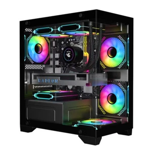 M-ATX/ITX Transparent DIY Computer Case 270 Degree Glass Desktop PC Case HDD+SSD - Bild 1 von 14