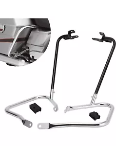 Tigersgate Chrome Rear Saddlebag Guards 7/8" Bars Designed for 2014-up Harley - Picture 1 of 4