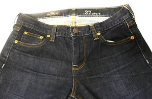 J CREW Dark Blue Wash Jeans Straight Matchstick Women's Size 27 Short - Picture 1 of 7
