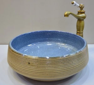 Tazón de lavado vintage de cerámica mostrador lavabo lavabo - Imagen 1 de 5