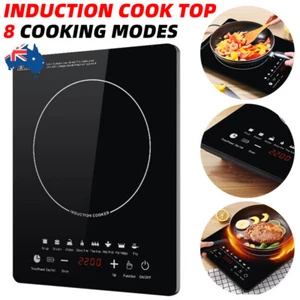2200W Electric Induction Cooktop Ceramic Hot Plate Portable Kitchen Cook AU Plug - Picture 1 of 12