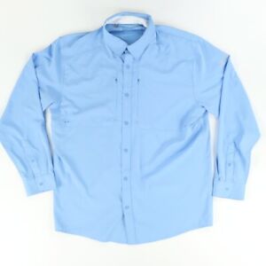 Under Armour Button Down Solid Fishing Shirt Blue Men's XL
