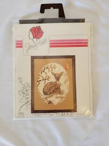 Vtg Jenny Rose Needle & Thread Cross Stitch Kit Linen Floss deer bambi - Picture 1 of 7