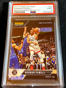 1/1 BLACK PSA 9 MINT 2017 NORMAN POWELL NBA PANINI INSTANT NBA PLAYOFFS G5441