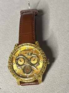 Stylish Dragon-Design Men’s Binbond Quartz Watch! Gold - Picture 1 of 4
