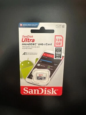 SanDisk Ultra 128GB Micro SD Class 10 microSDXC Memory 100MB/s SDSQUNR-128G Foto 1 de 2