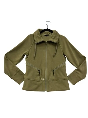 Jaqueta de lã feminina Oakley verde oliva com zíper tamanho P #6297 - Imagem 1 de 4