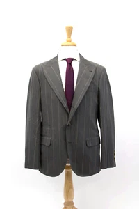NWT$7050 Brunello Cucinelli Men's Wool-Cotton Pinstripe Print Suit 50/ 40US A252 - Picture 1 of 15