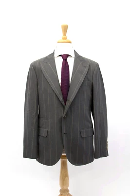 NWT$7050 Brunello Cucinelli Men's Wool-Cotton Pinstripe Print Suit 50/ 40US A252 - Image 1 of 4
