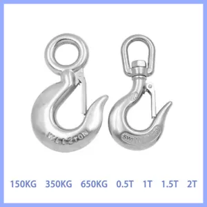 304 Stainless Steel Authentic Swivels Eye Snap Clip Cargo Lifting Hook 0.15T-2T - Picture 1 of 5