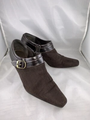 Liz & Co Womem’s Size 8M Magda Suede Brown Pointy Toe Ankle Boots Side Zip - Image 1 of 4