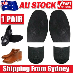 1 Pair Shoe Soles Heels Repair Slip Grip Rubber Pads DIY Anti-Slip Insoles Black - Picture 1 of 8