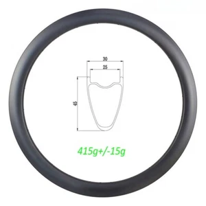 Super Light 700C Clincher Hookless Road Bike Disc Carbon Rim 45x30mm 24H 28H 32H - Picture 1 of 10