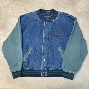 Swingster Denim Jacket Mens XL Vintage Embroidered Snap Coat, Blue - Picture 1 of 10