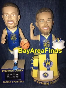2 Golden State Warriors Stephen Curry Career 3 Pointers Birthday Bobblehead SGA - Picture 1 of 7