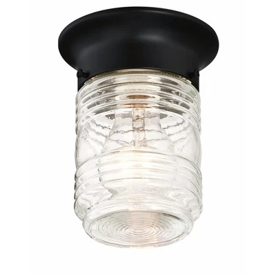 Design House 587220 Jelly Jar 1-Light Indoor/Outdoor Flush Mount Ceiling Light, - Image 1 of 4