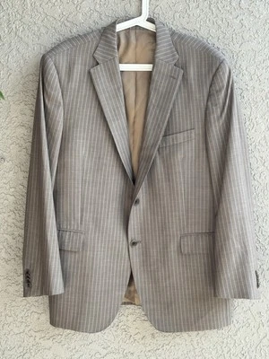 Blazer abrigo deportivo Peter Millar 44R blanco latte a rayas 100 % lana para hombre Foto 1 de 4