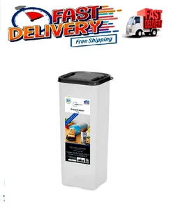 Mainstays Bread Storage Container Durable Plastic Single-Loaf Keeper with Lid - Picture 1 of 4