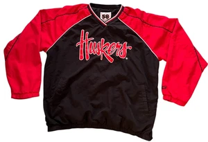 Vintage Nebraska Huskers Pullover Windbreaker Jacke Herren Gr. XL Sport 58 - Bild 1 von 13
