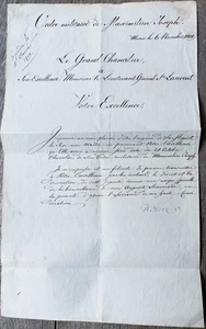 1808 Autogrammbrief Kanzler Militärorden Maximilian-Joseph von Bayern - Bild 1 von 3