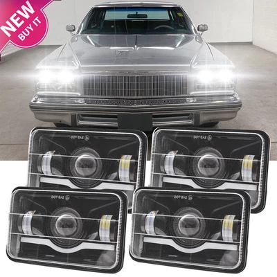Faros LED de haz alto bajo 4x6" para Buick Riviera 1975 1976 1977-1985 Foto 1 de 4