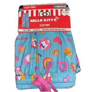Pantalones de salón/sueño suaves para mujer Hello Kitty con cordón y bolsillos XL (40-42) - Imagen 1 de 4