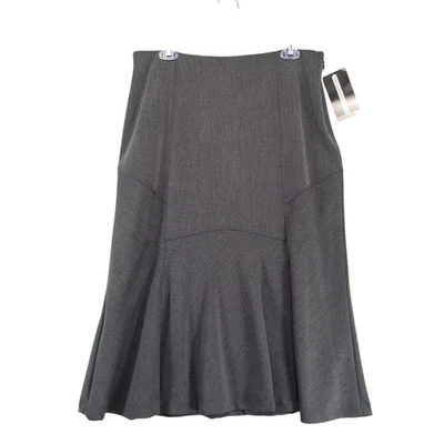 NWT Requirements Gray Patchwork A-Line Midi Skirt Sz 10 Trail Blazer Career Goth - Image 1 of 4