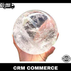 Natural Clear Quartz Crystal Ball,White Crystal Sphere Healing Crystal Ball w... - Picture 1 of 6