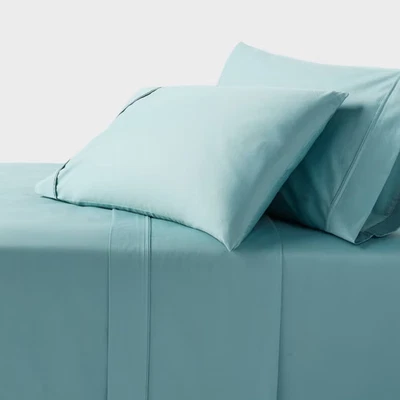 Twin/Twin XL 400 Thread Count Performance Sheet Set Light Teal - Threshold - Image 1 of 4