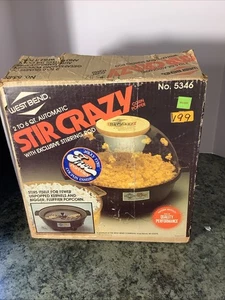 VINTAGE WEST BEND STIR CRAZY 2-6 QT AUTOMATISCHER POPCORN-POPPER 5346 NEU OFFENE BOX - Bild 1 von 6