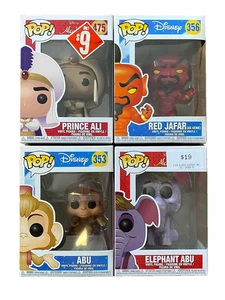 Funko POP! Disney Aladdin Pop Vinyl Lot x4 Prince Ali Red Jafar Abu/Elephant Abu - Picture 1 of 12
