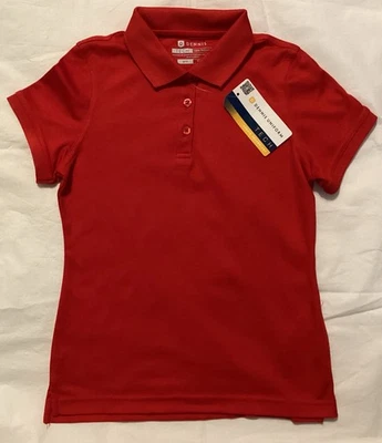 DENNIS UNIFORM TECH Girl’s YM (10) VERMELHO Pique Tech POLO 61% Poli 39% Poli Novo com etiquetas - Imagem 1 de 4