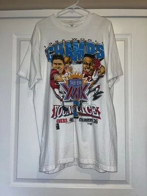 Camisa Vintage San Francisco 49ers Xplosion Super Bowl Young Rice NFL 1995 Tamanho XL - Imagem 1 de 4