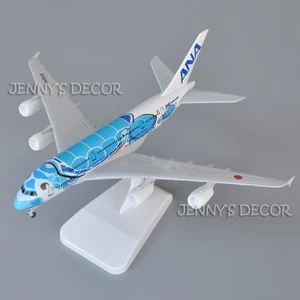 Modelo de avión de metal fundido a escala 1:400 juguetes Airbus A380-800 ANA réplica de avión de pasajeros - Imagen 1 de 14