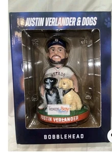 2024 Houston Astros SGA Justin Verlander & Dogs Bobblehead 8/31/24 Nib Free Sh - Picture 1 of 1