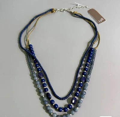 NEW J. Jill Three Triple Layered Blue Tanzanite Beaded Necklace-17"+2" - Image 1 of 4