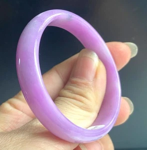Certified 57mm Natural Grade A lavender Burma Jade jadeite Bangle - Picture 1 of 5