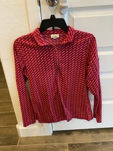 LL bean rot-weißer Pullover gepunktet Kragen Größe S - Bild 1 von 4