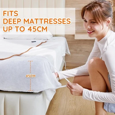 MIA&COCO Electric Heated Blanket, Heated Underblanket Timer & Heat Settings - Winter Gift