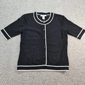 White House Black Market Sweater Black Button Up Women's Size Small NWOT - Picture 1 of 5