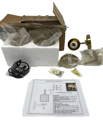 Arandela de parede de cristal nova na caixa lâmpada moderna base dourada transparente quarto interior casa - Imagem 1 de 4