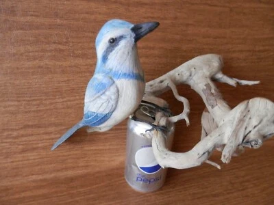 Madeira esculpida azul J por John C Harris montagem assinada em madeira flutuante VGC grátis S/H - Imagem 1 de 4