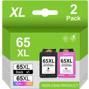 Wkłady atramentowe 65-XL do HP 65 65XL ENVY 5030 5055 5058 Deskjet 3755 2600 2652 - Zdjęcie 1 z 8